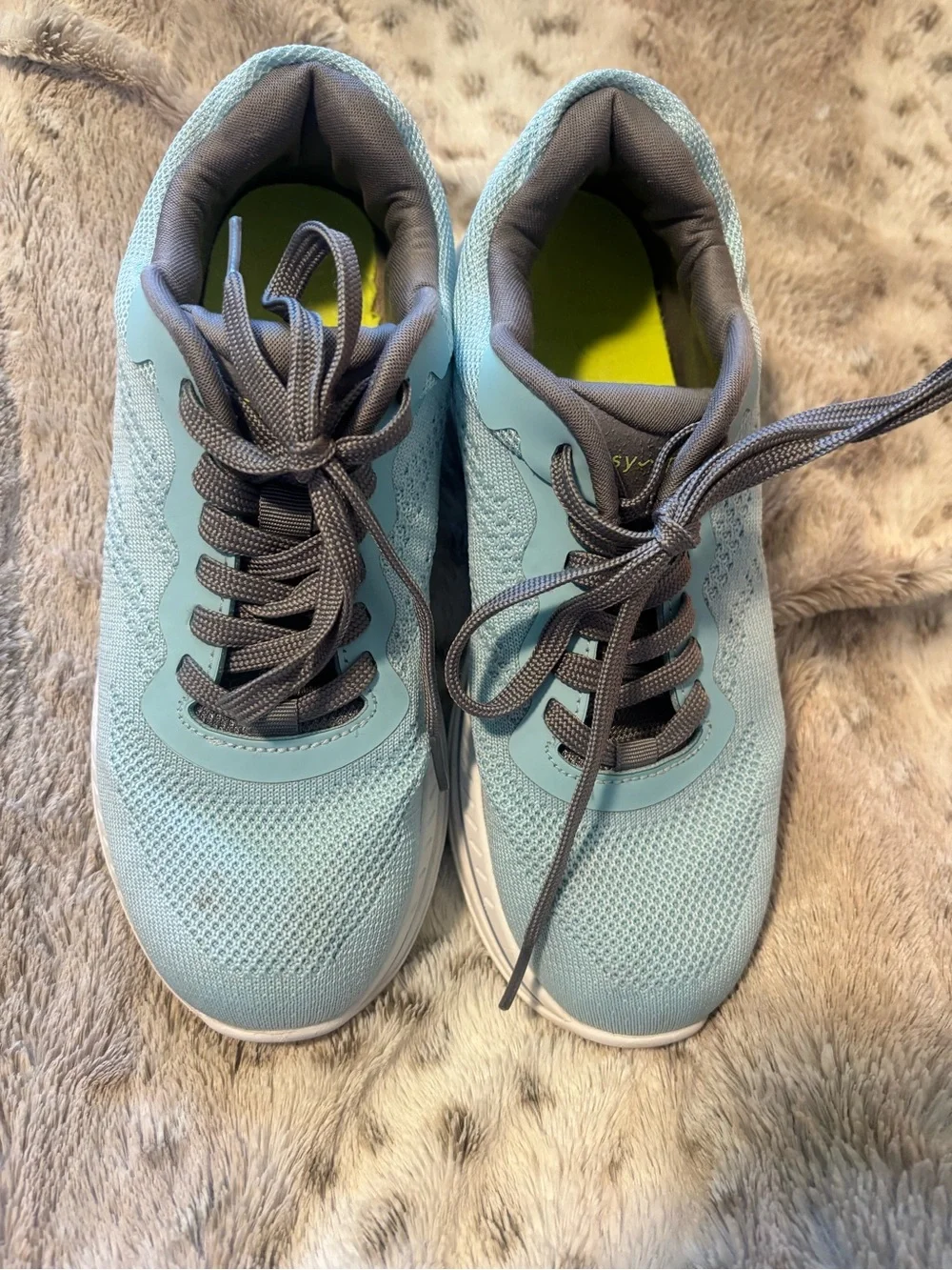 Light Blue Women's Knit Athletic Sneakers